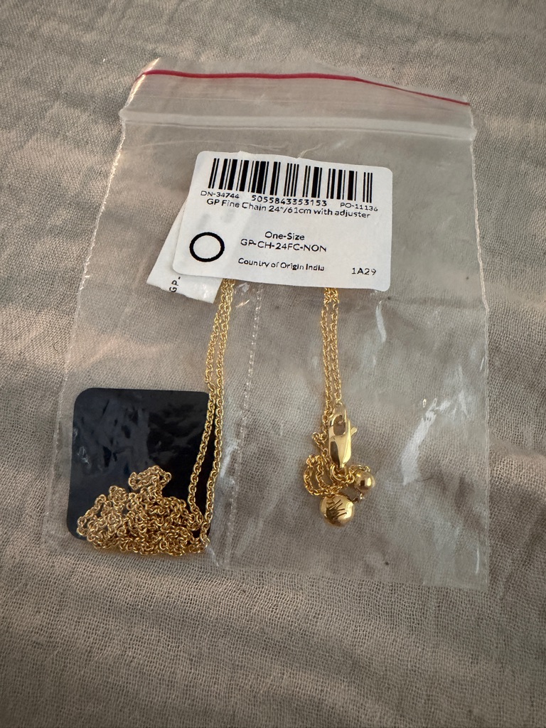 Monica Vinader Gold Vermeil 24 Inch Adjustable Fine Chain